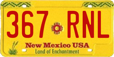 NM license plate 367RNL