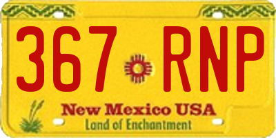 NM license plate 367RNP
