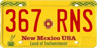 NM license plate 367RNS