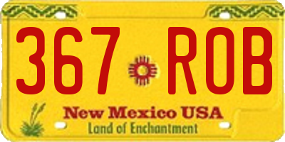NM license plate 367ROB
