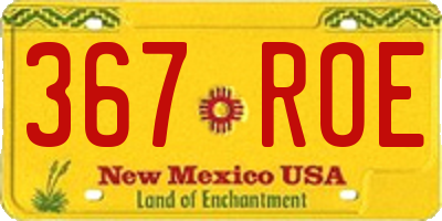 NM license plate 367ROE
