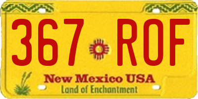 NM license plate 367ROF