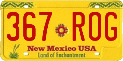 NM license plate 367ROG