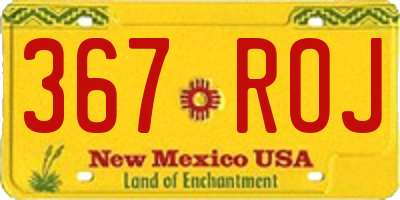 NM license plate 367ROJ