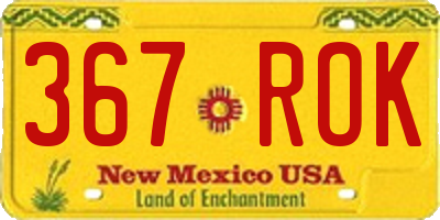NM license plate 367ROK