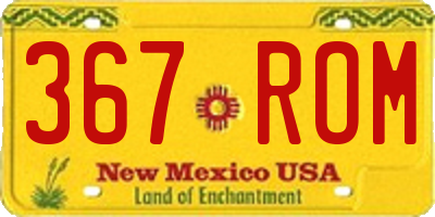 NM license plate 367ROM