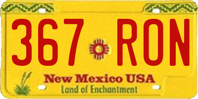 NM license plate 367RON