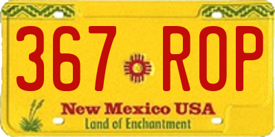 NM license plate 367ROP