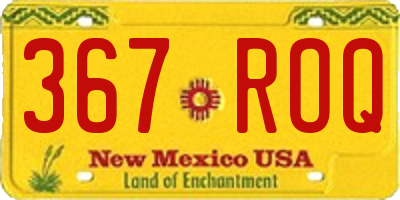 NM license plate 367ROQ