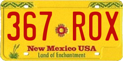 NM license plate 367ROX