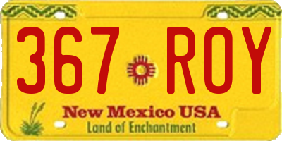 NM license plate 367ROY