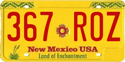 NM license plate 367ROZ