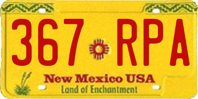 NM license plate 367RPA