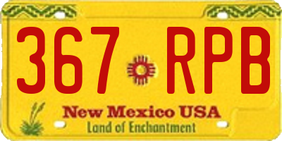 NM license plate 367RPB