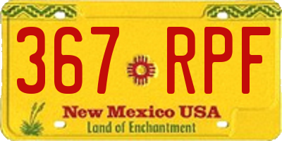 NM license plate 367RPF
