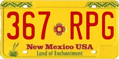 NM license plate 367RPG