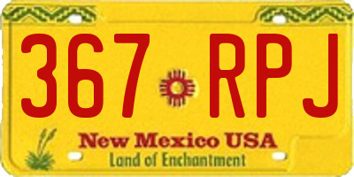 NM license plate 367RPJ