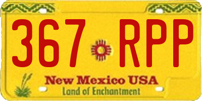 NM license plate 367RPP