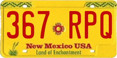 NM license plate 367RPQ