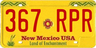 NM license plate 367RPR