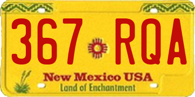 NM license plate 367RQA