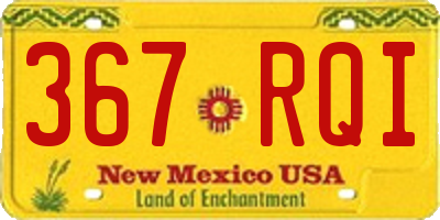 NM license plate 367RQI