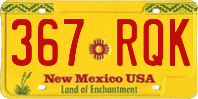 NM license plate 367RQK