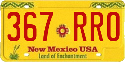 NM license plate 367RRO