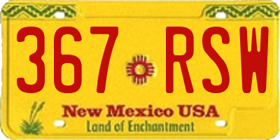 NM license plate 367RSW