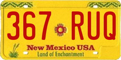 NM license plate 367RUQ
