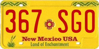 NM license plate 367SGO
