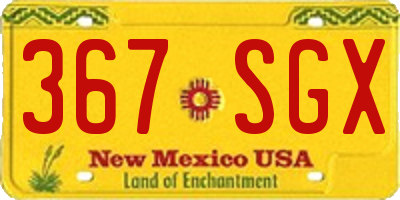 NM license plate 367SGX