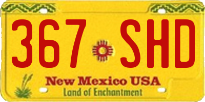 NM license plate 367SHD