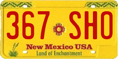 NM license plate 367SHO