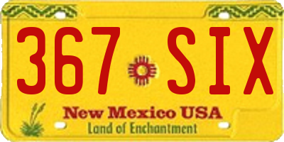 NM license plate 367SIX