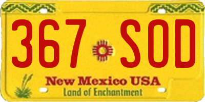 NM license plate 367SOD
