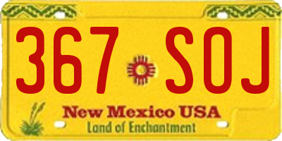 NM license plate 367SOJ