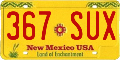 NM license plate 367SUX