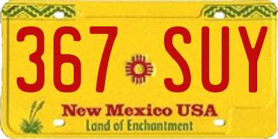 NM license plate 367SUY