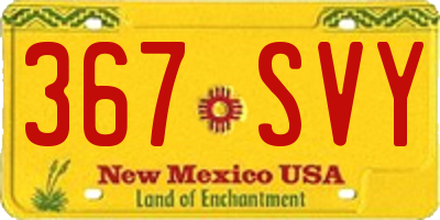 NM license plate 367SVY