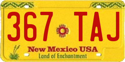 NM license plate 367TAJ