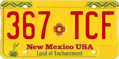 NM license plate 367TCF
