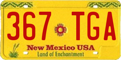 NM license plate 367TGA