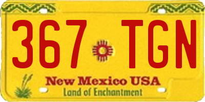 NM license plate 367TGN