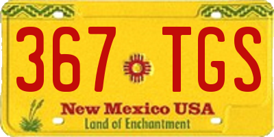 NM license plate 367TGS