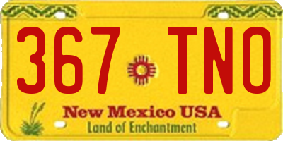 NM license plate 367TNO