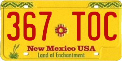 NM license plate 367TOC
