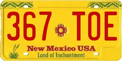 NM license plate 367TOE