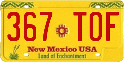 NM license plate 367TOF
