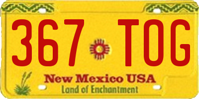 NM license plate 367TOG